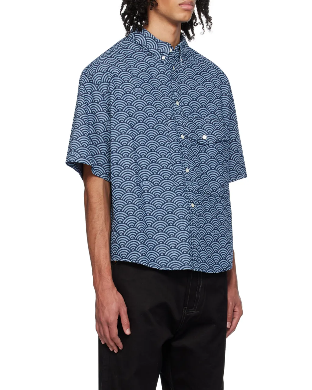 Seigaiha Short Sleeved Denim Shirt