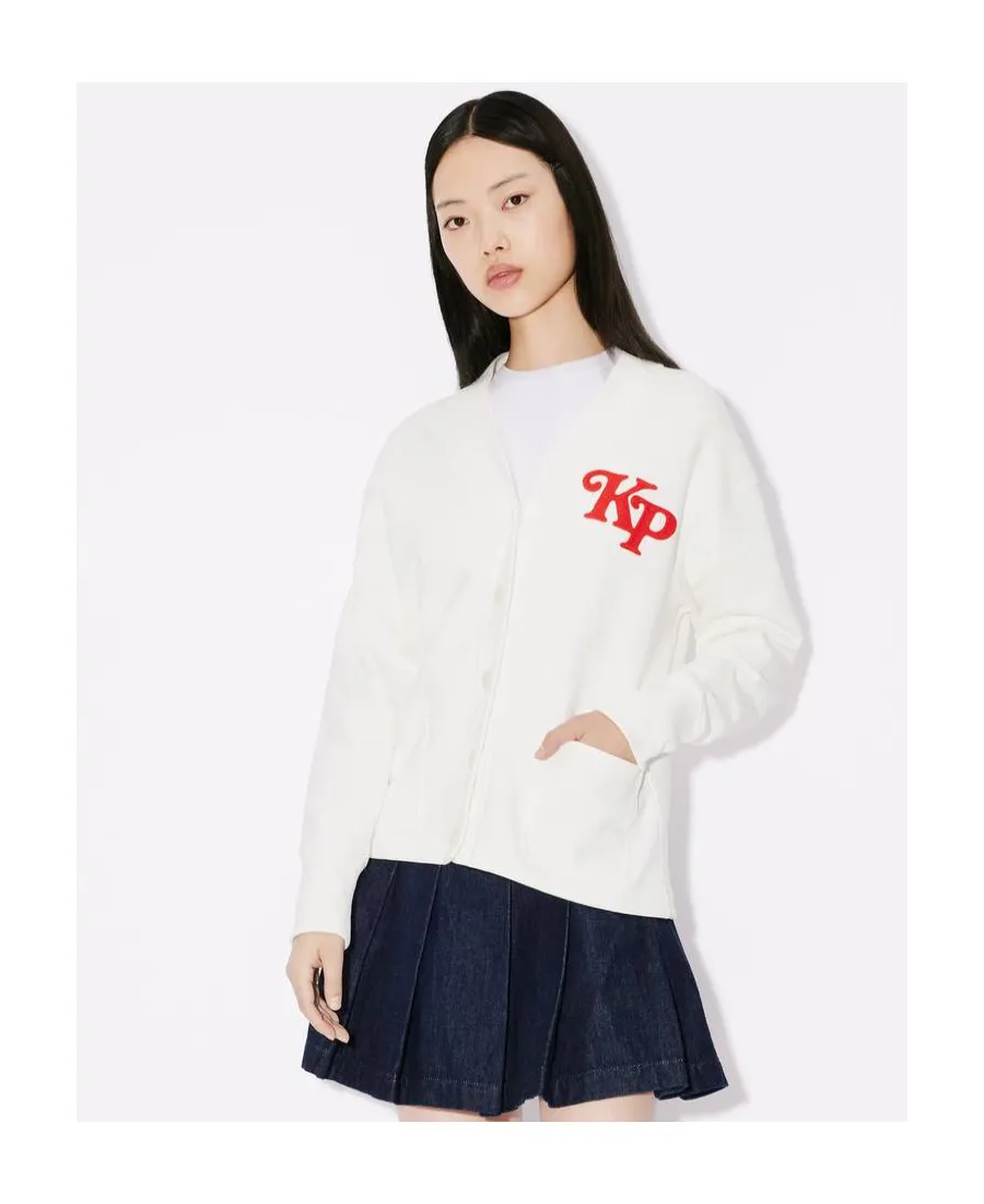 Embroidered Sweatshirt Cardigan