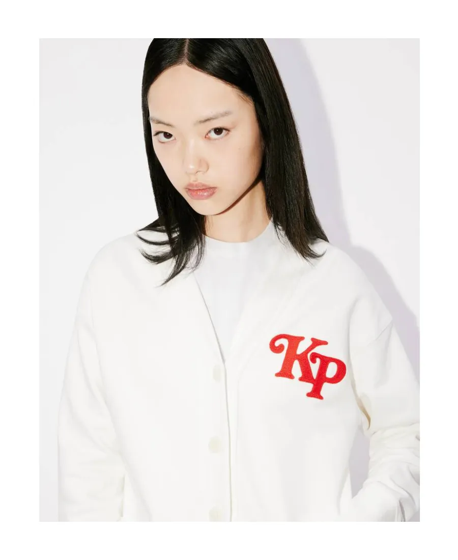Embroidered Sweatshirt Cardigan
