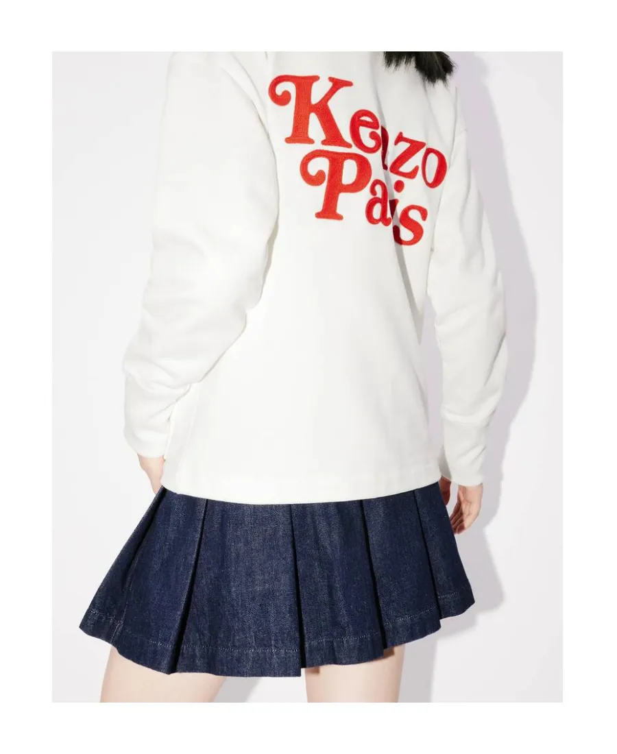 Embroidered Sweatshirt Cardigan
