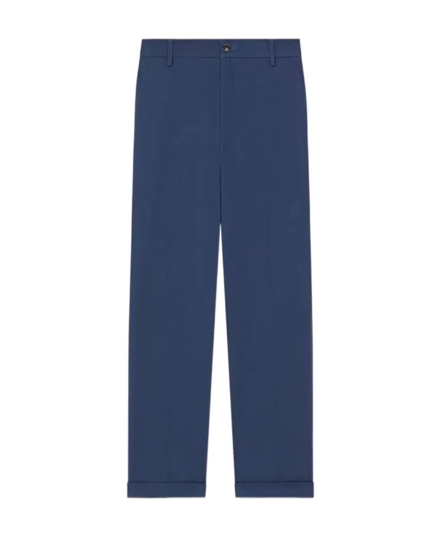 Straight-Leg Turn-Up Cuff Trousers