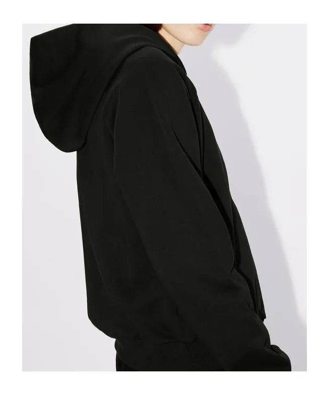 Boke Flower Crest Hooded Embroidered Zip-Up Cardigan