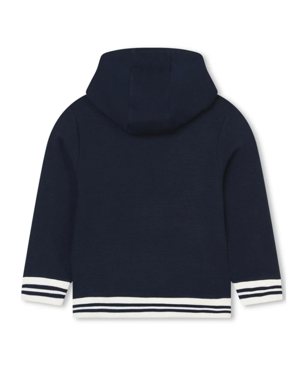 Patterned Intarsia-Knit Zip-Up Hoodie
