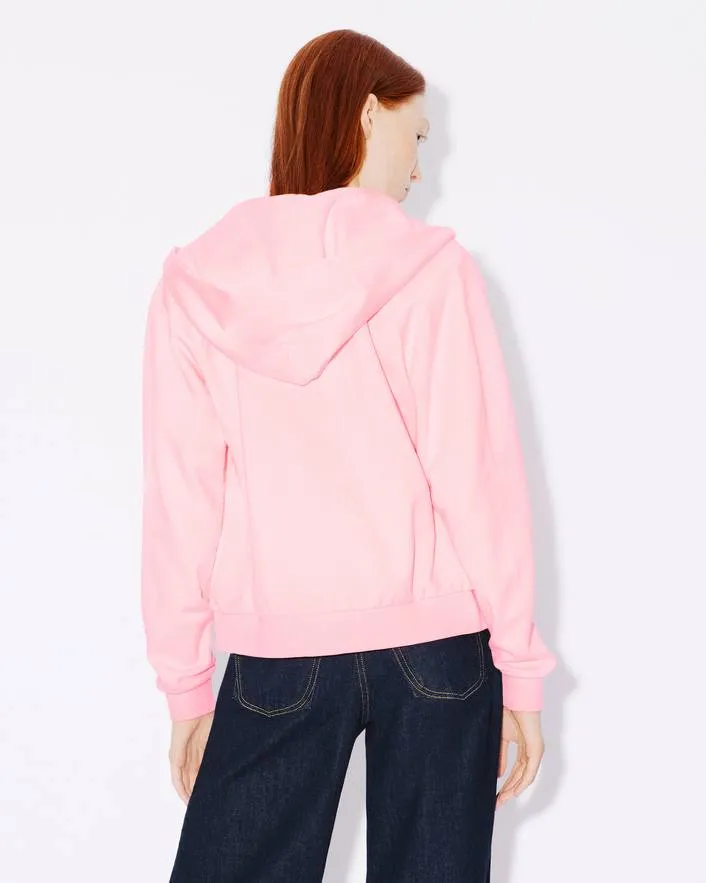 Boke Flower Crest Hooded Embroidered Zip-Up Cardigan