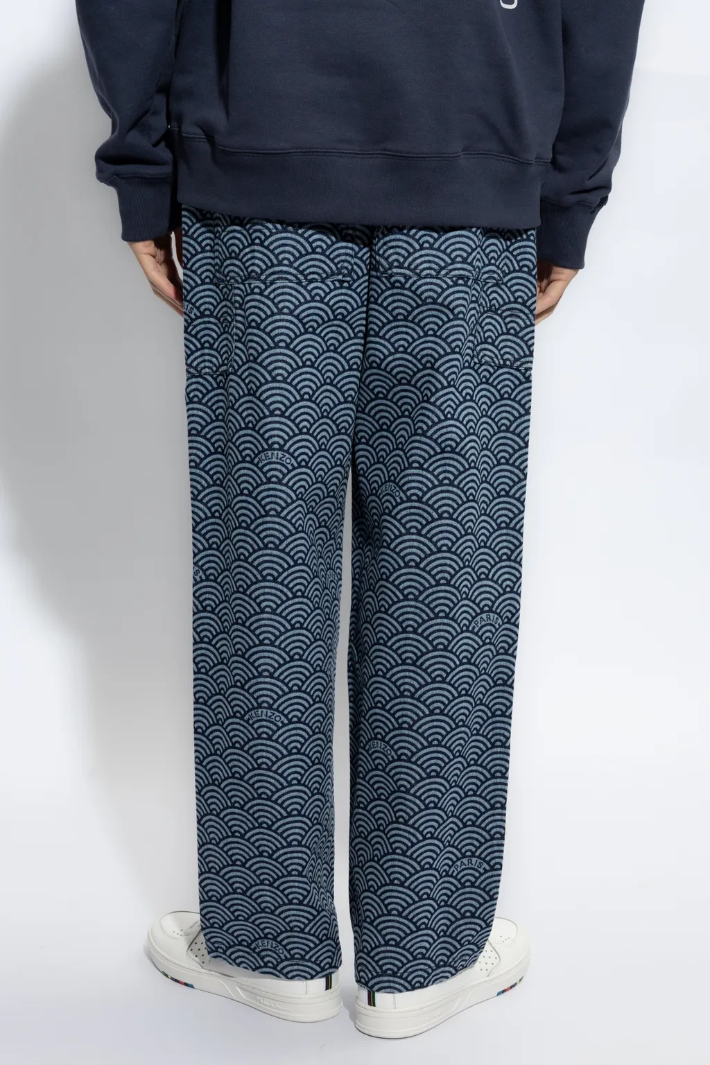 All-Over Patterned Wide-Leg Jeans
