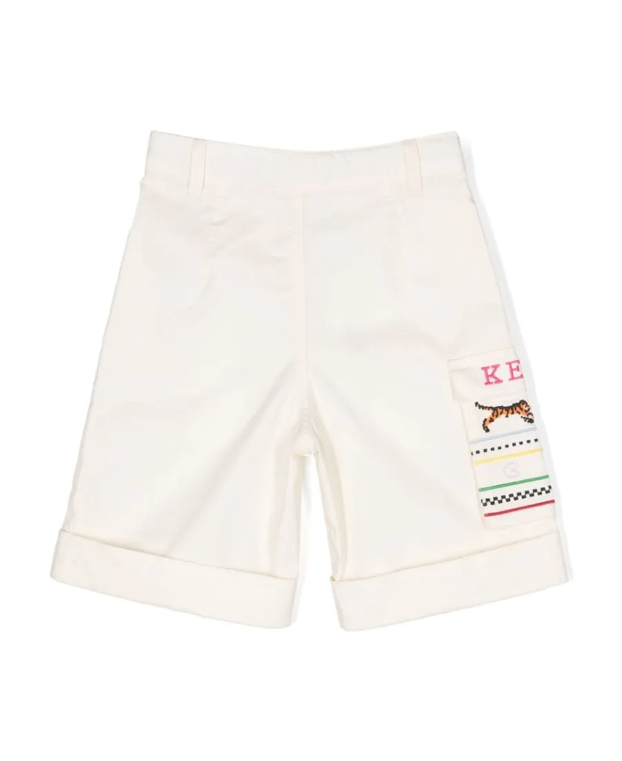 Tiger-Motif Logo-Embroidered Shorts