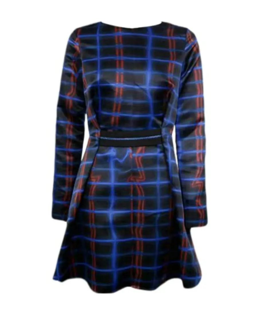 Long-Sleeved Plaid Dress