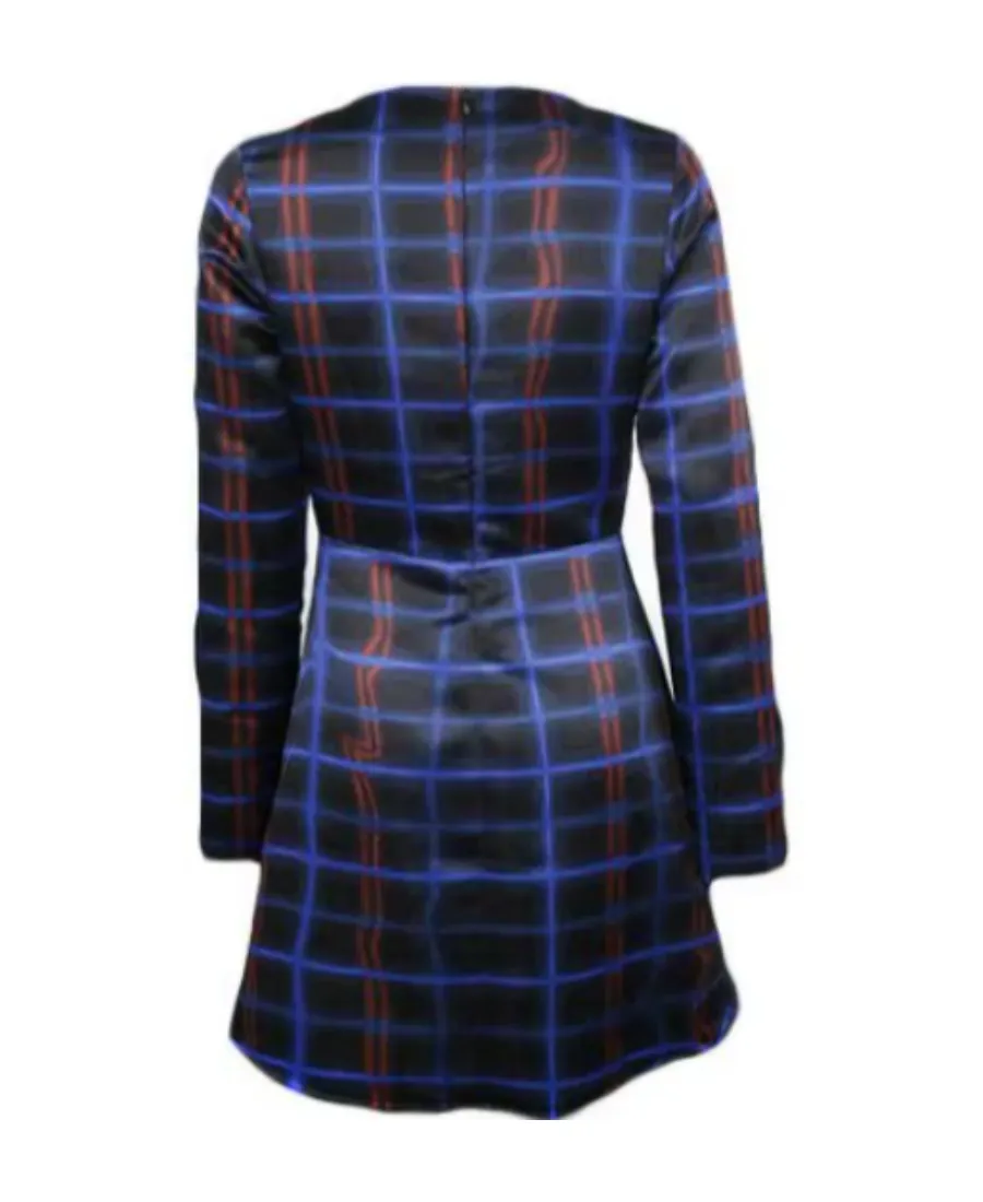 Long-Sleeved Plaid Dress