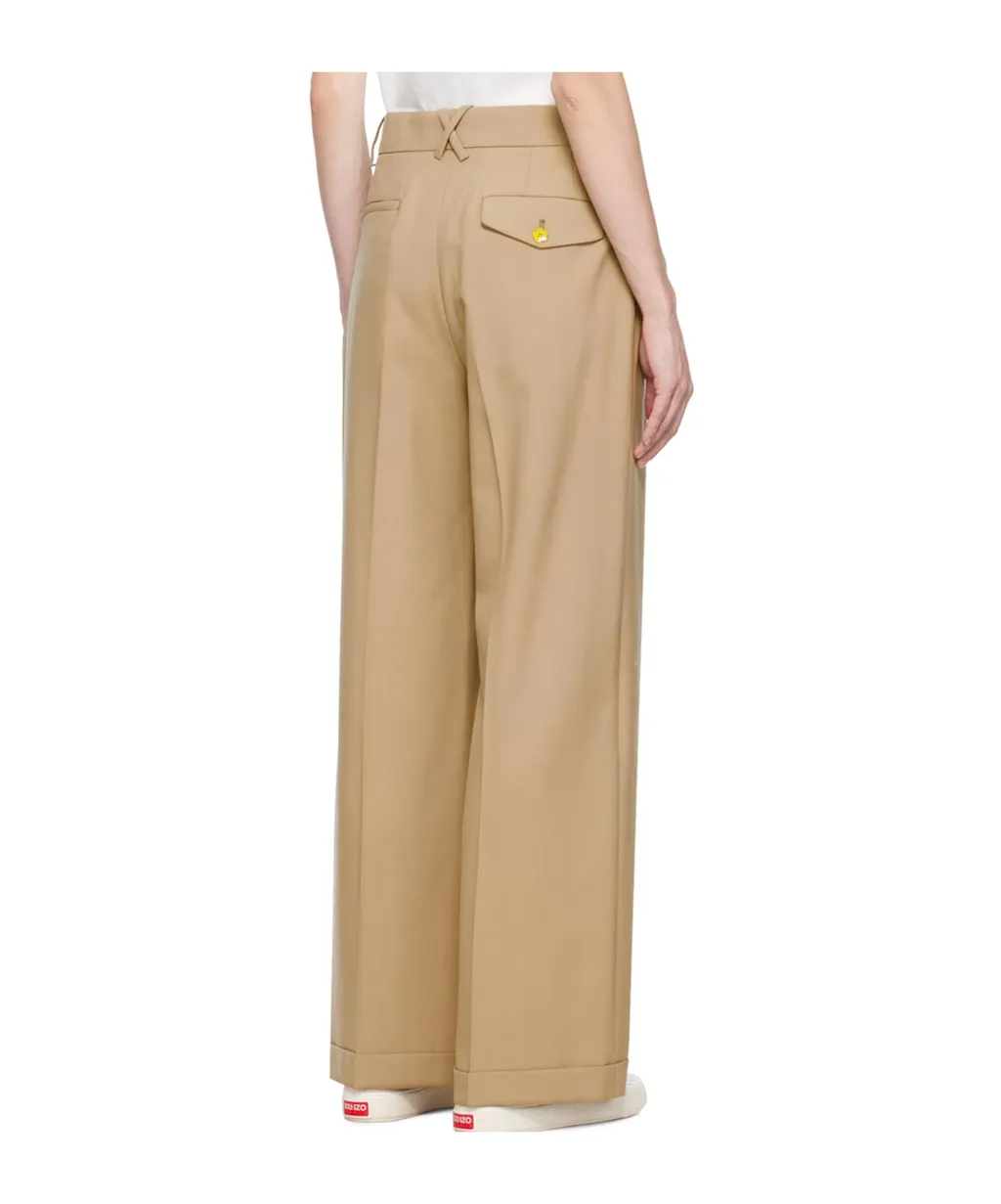 Belt Loop Zipper Casual Pants