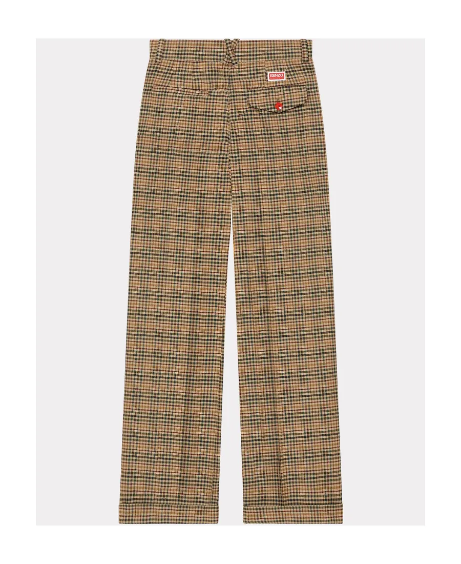 Checked Wide-Leg Trousers