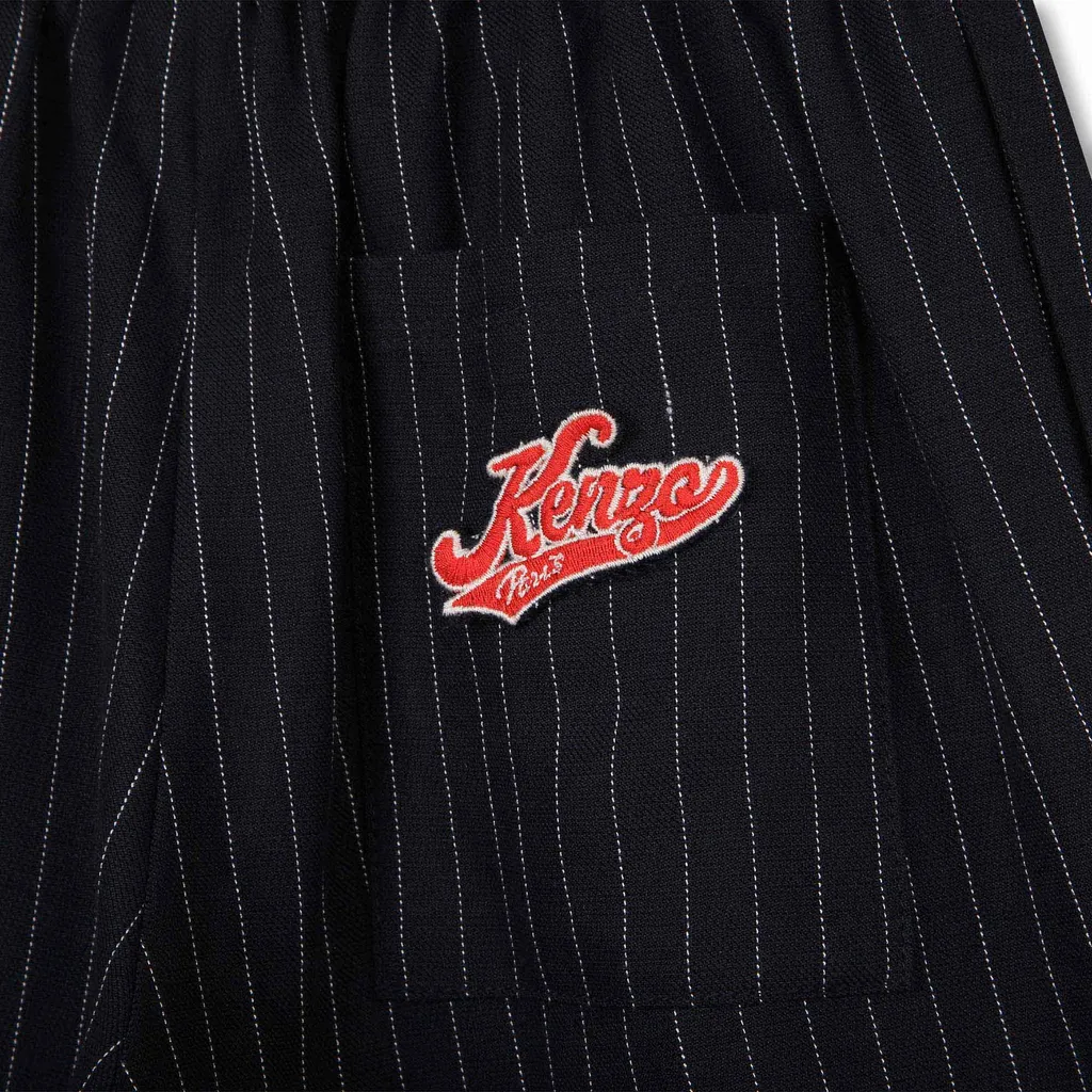 Logo Patch Pinstriped Trousers