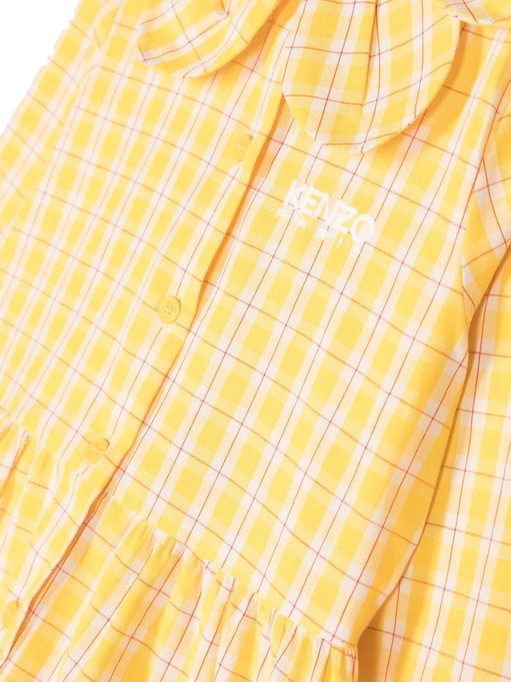 Logo Embroidered Plaid-Check Patterned Dress