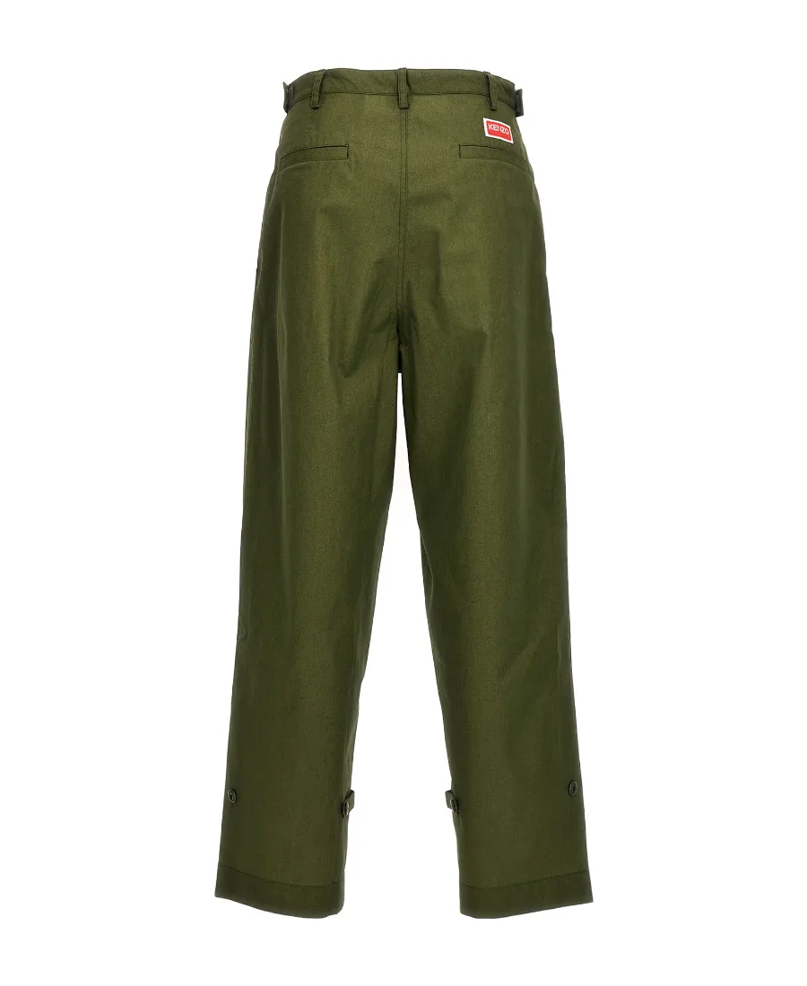 Logo Patch Mid-Rise Wide-Leg Trousers