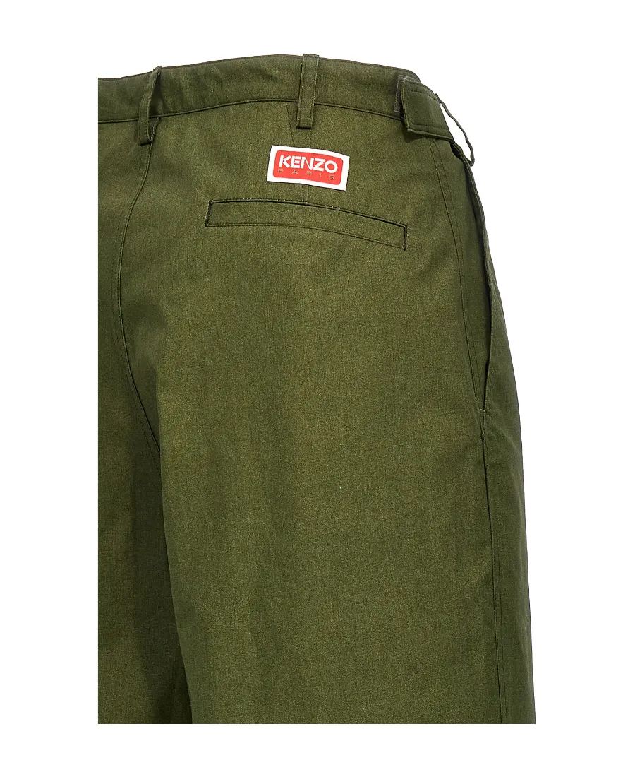 Logo Patch Mid-Rise Wide-Leg Trousers