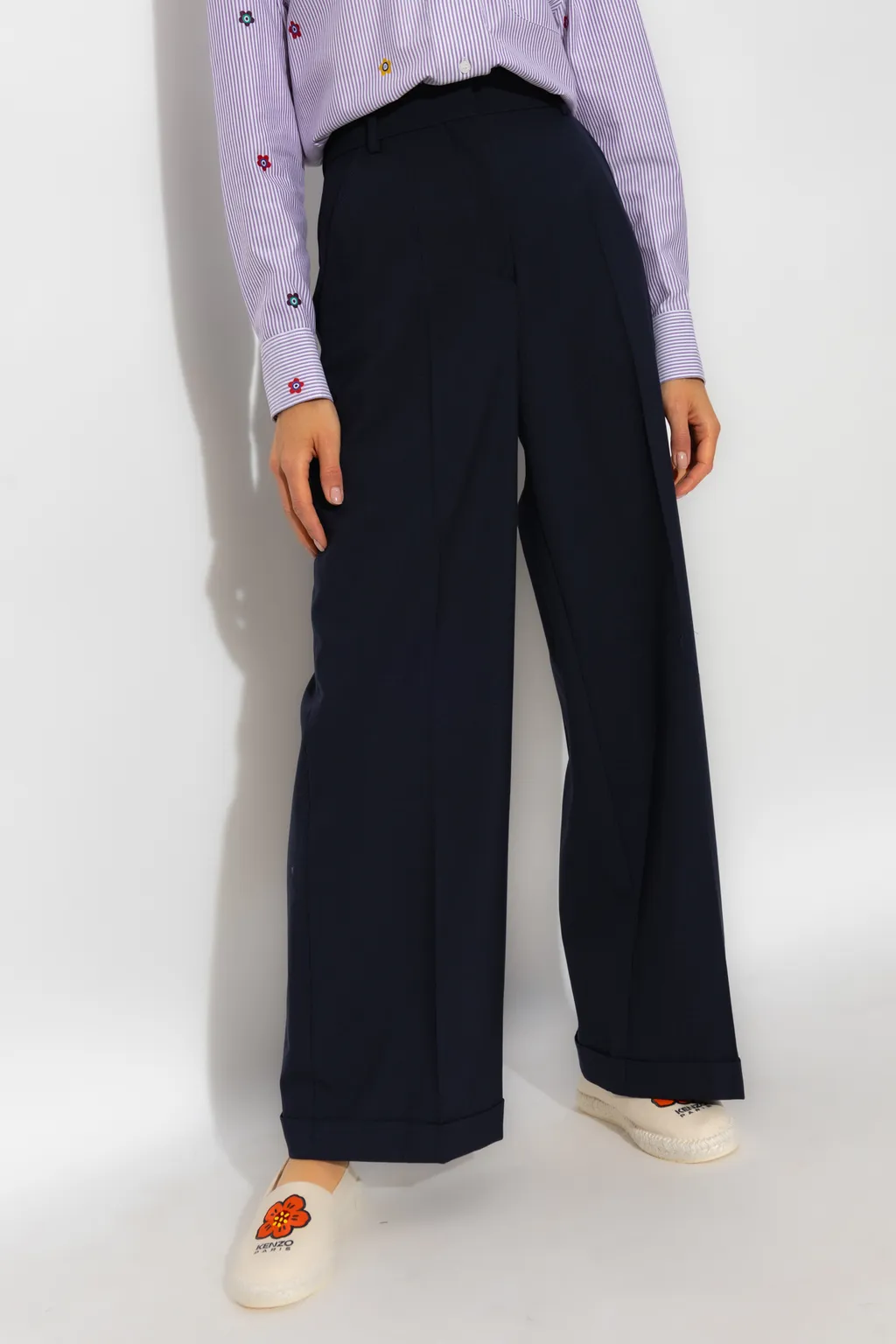 High-Waisted Flared Trousers