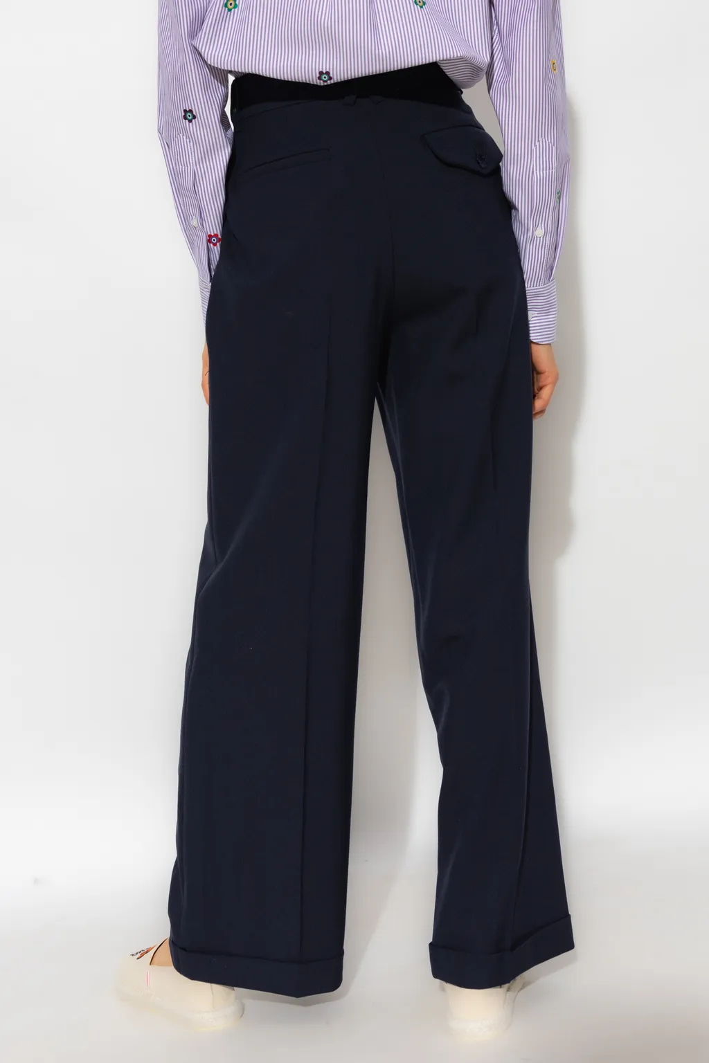 High-Waisted Flared Trousers