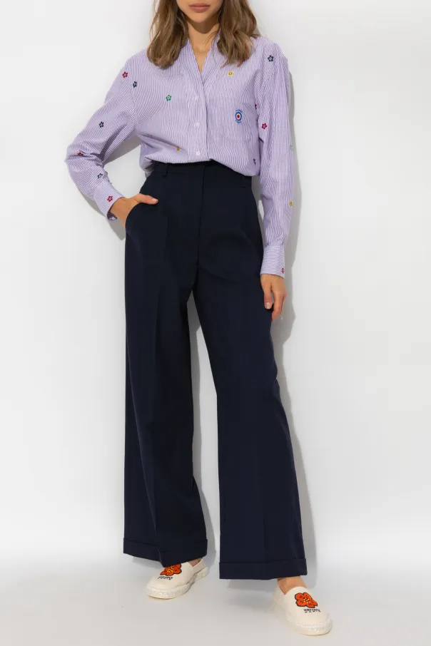 High-Waisted Flared Trousers