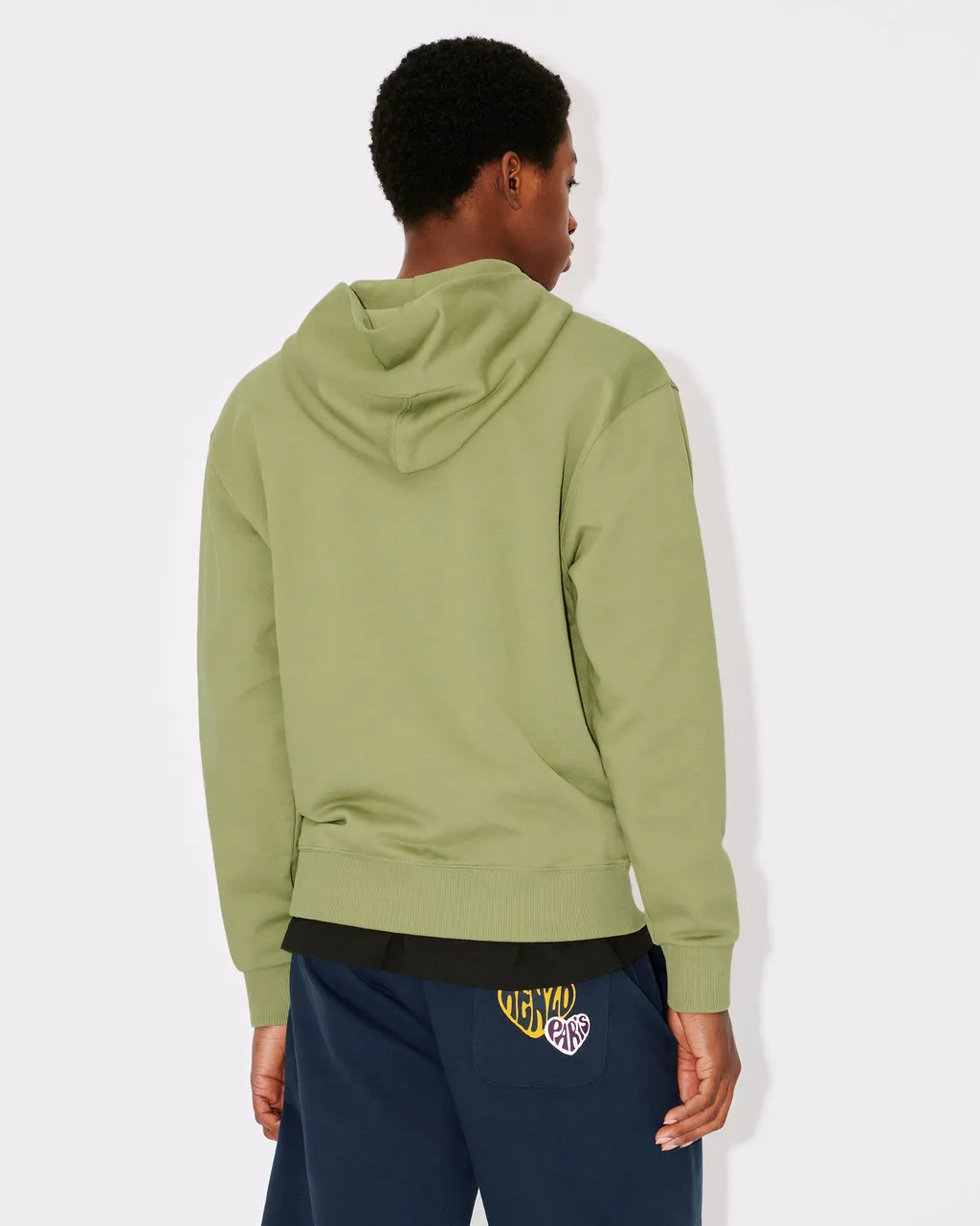 Hooded Zipped Boke Flower Crest Jumper