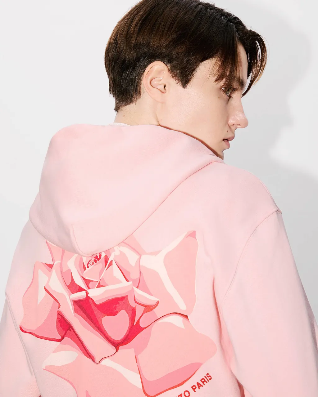 Rose Printed Zipped Hoodie