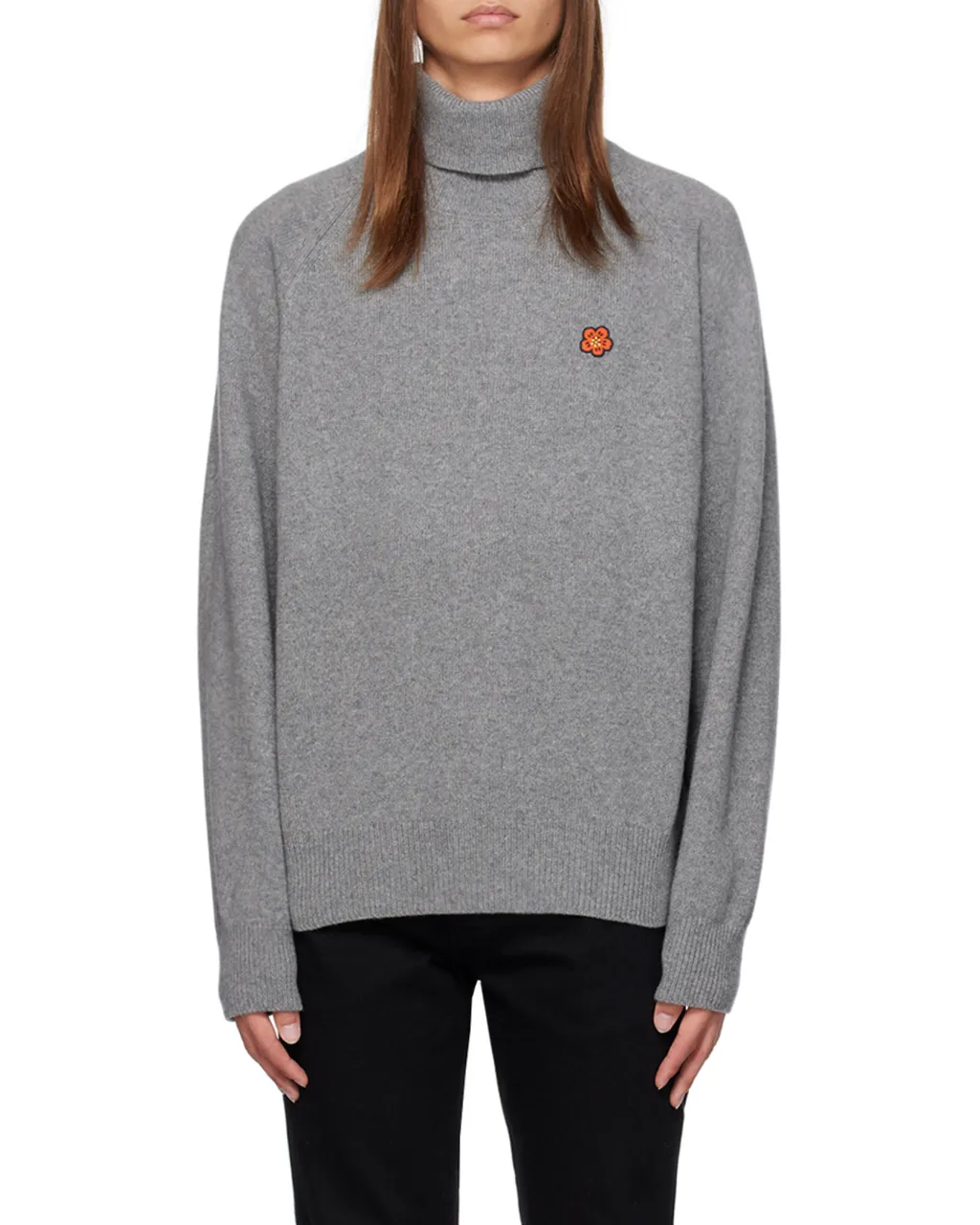 Boke Flower Embroidered Roll-Neck Knit Jumper