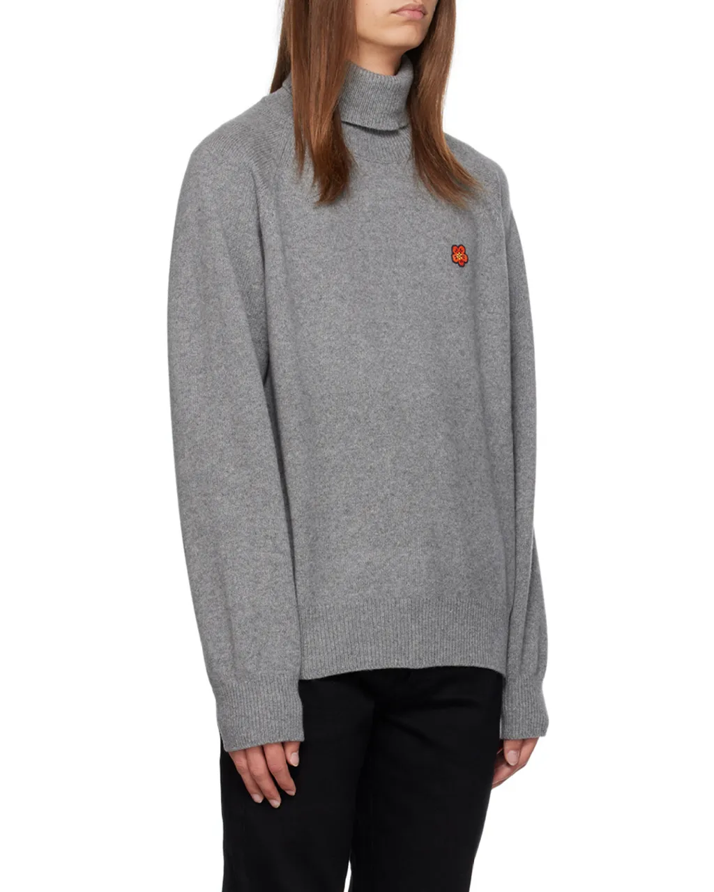 Boke Flower Embroidered Roll-Neck Knit Jumper