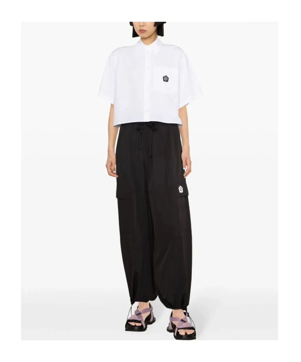 Logo Patch Cropped Shirt