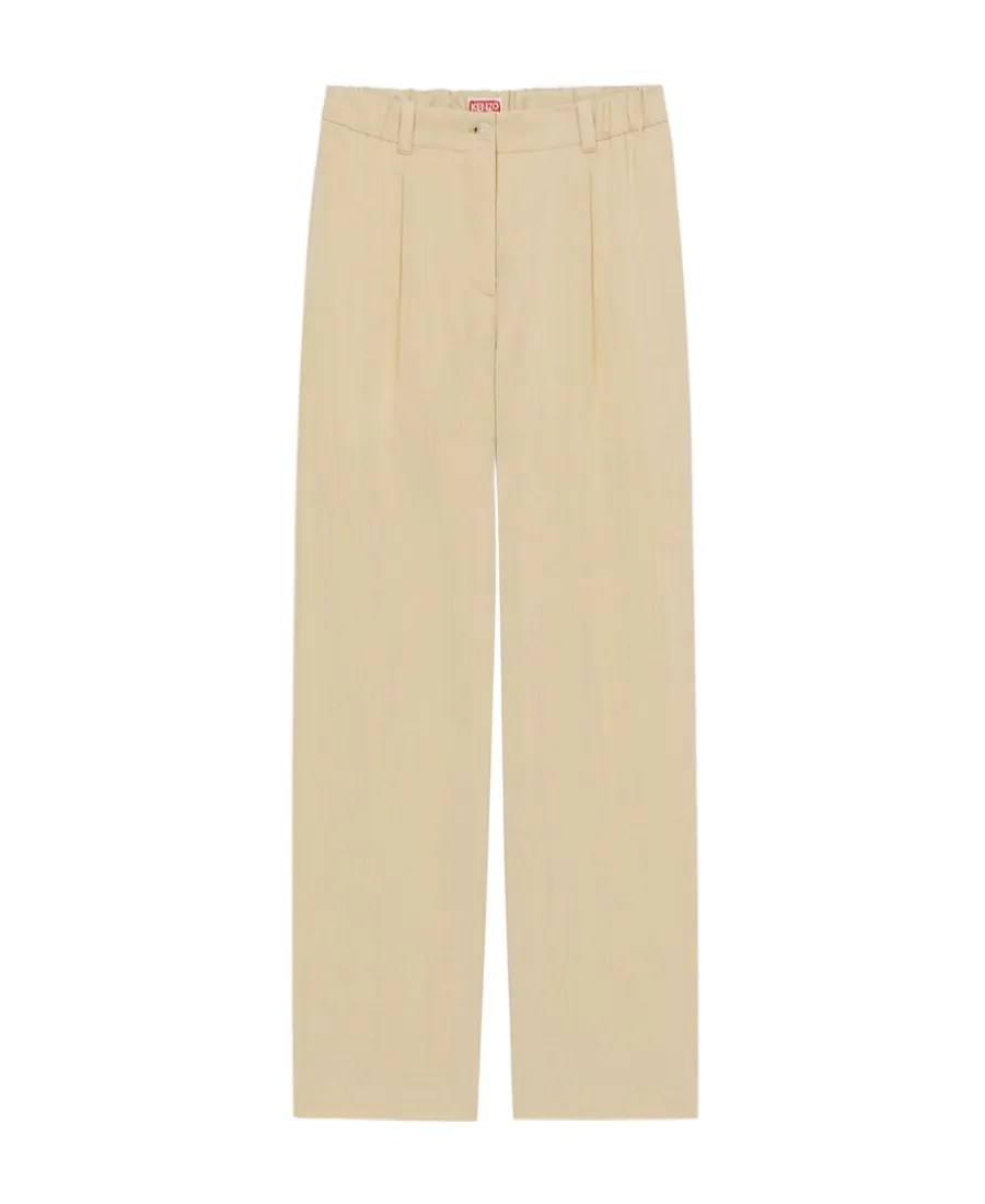 Elasticated-Waistband Tailored Trousers