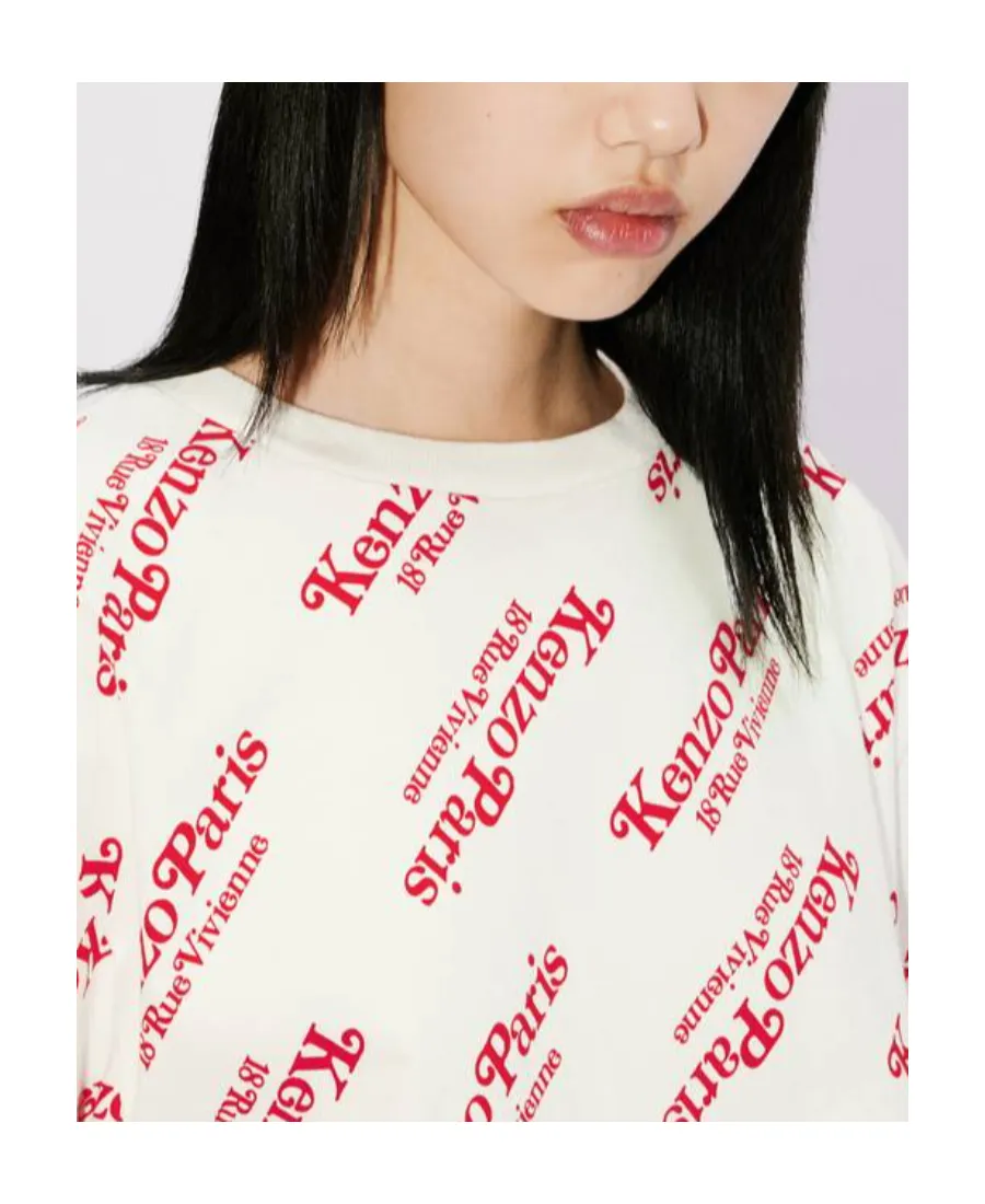 All-Over Logo Printed Oversize T-Shirt