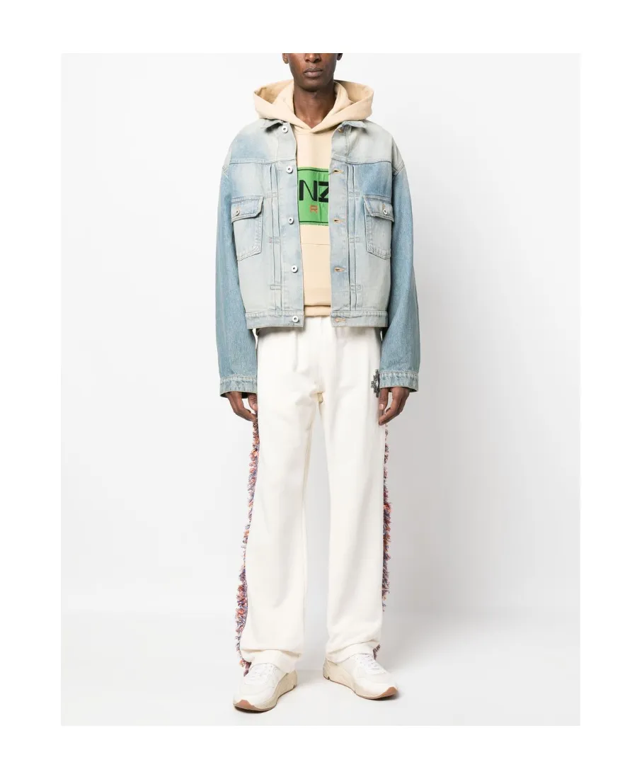 Long-Sleeved Buttoned Denim Jacket