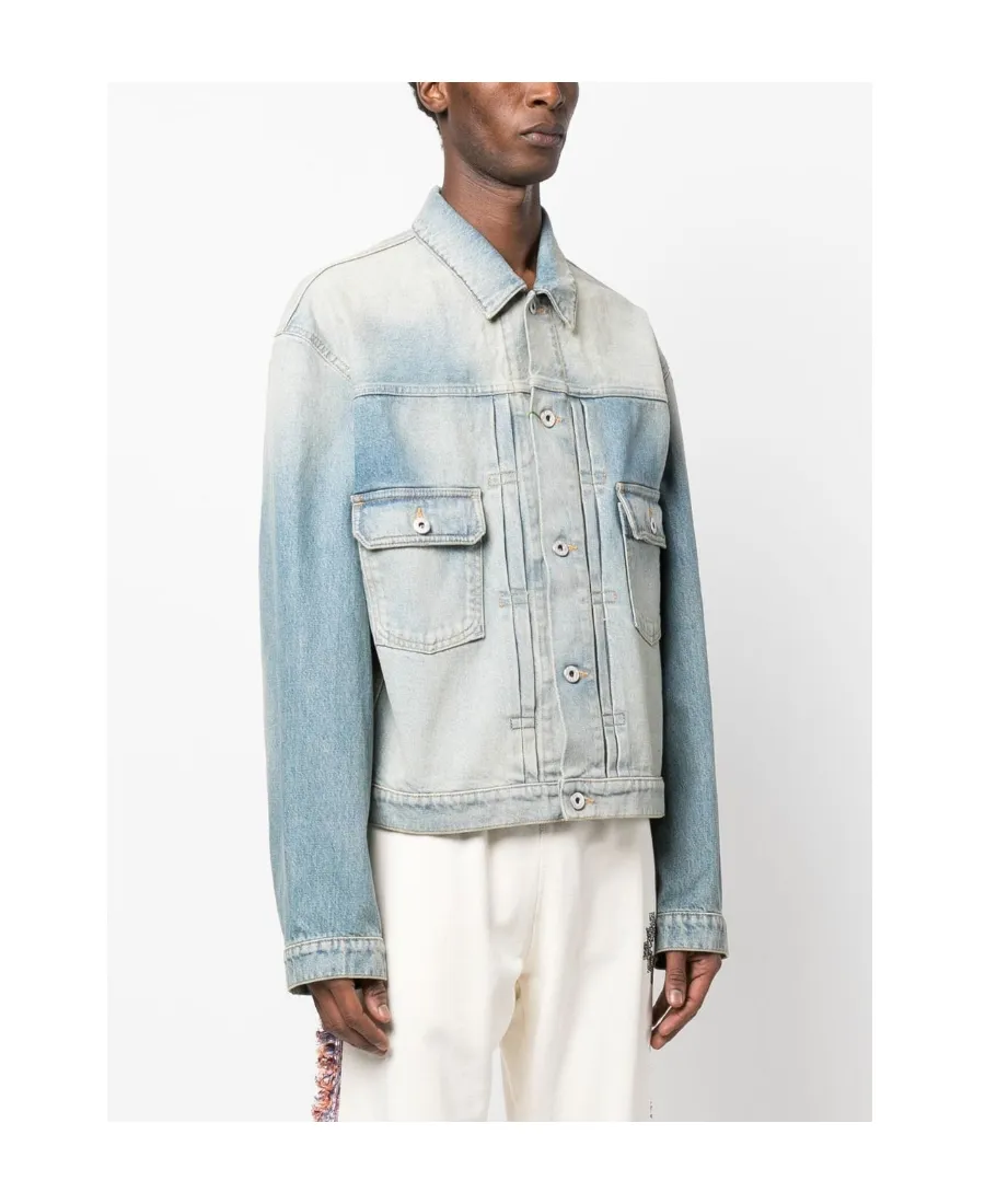Long-Sleeved Buttoned Denim Jacket