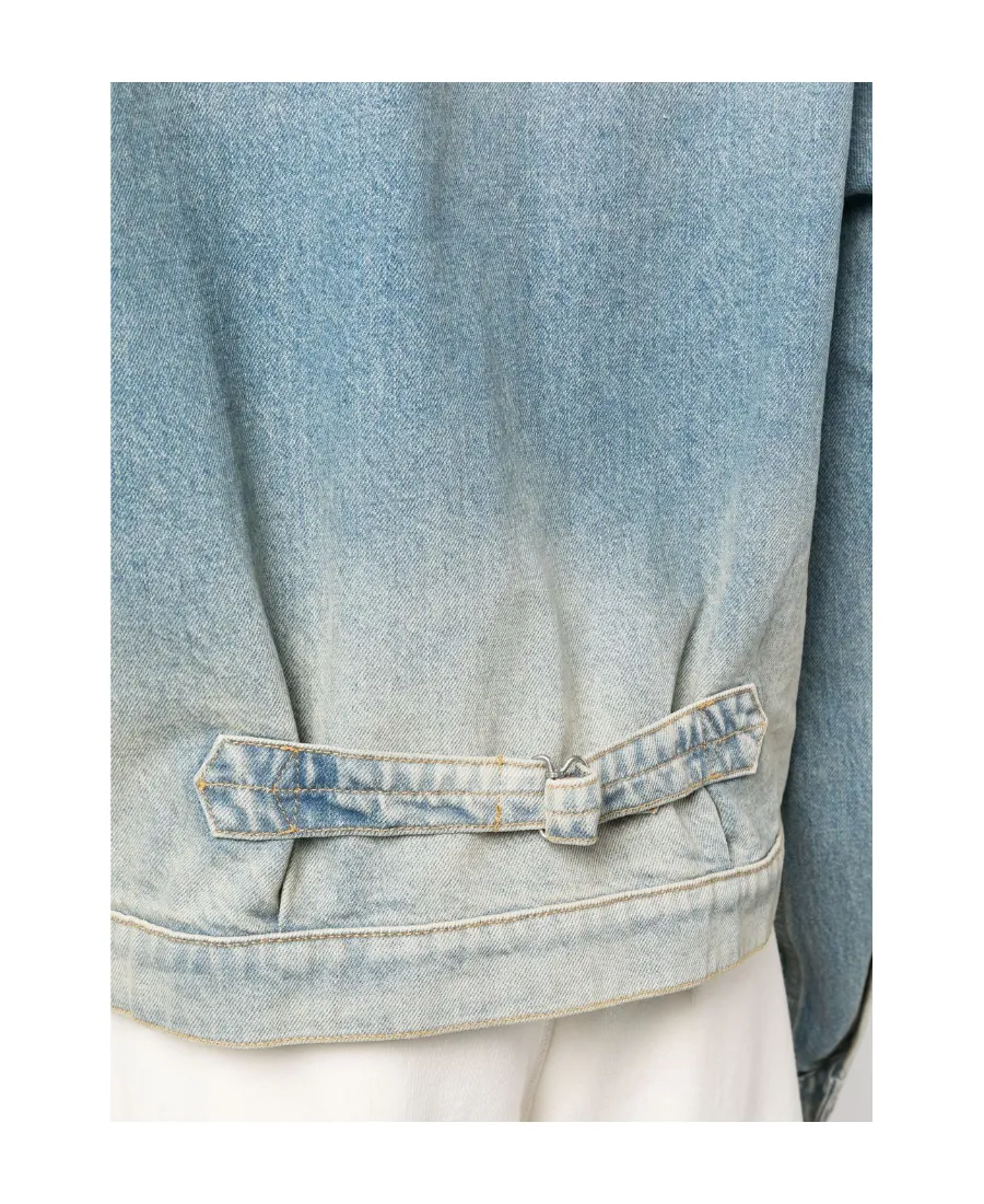 Long-Sleeved Buttoned Denim Jacket
