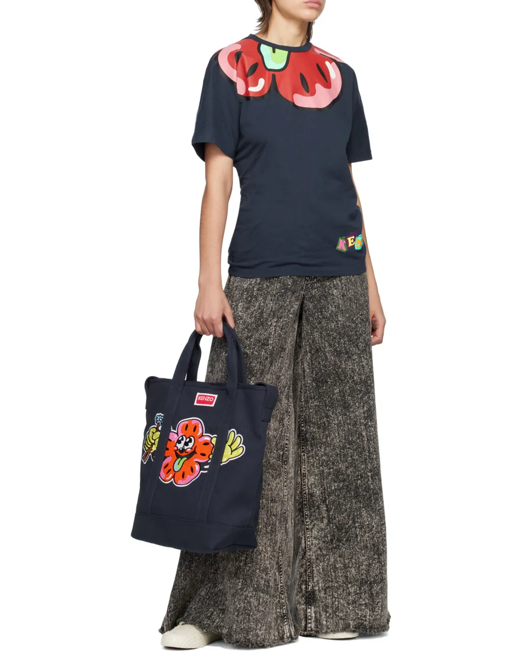Boke Flower Motif High-Top Sneakers