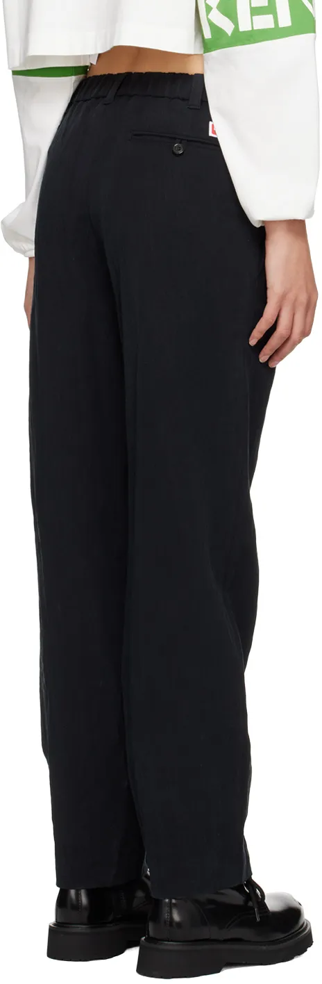 Logo-Patch Wide-Leg Trousers