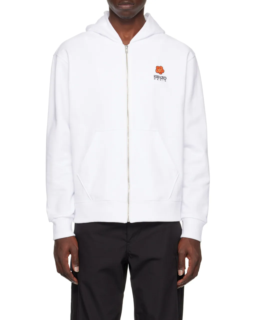 Hooded Zipped Boke Flower Crest Jumper