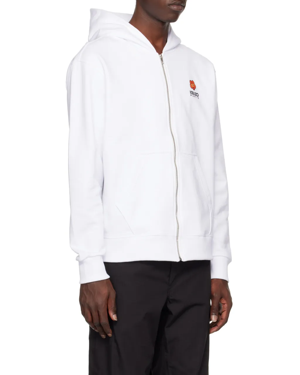 Hooded Zipped Boke Flower Crest Jumper