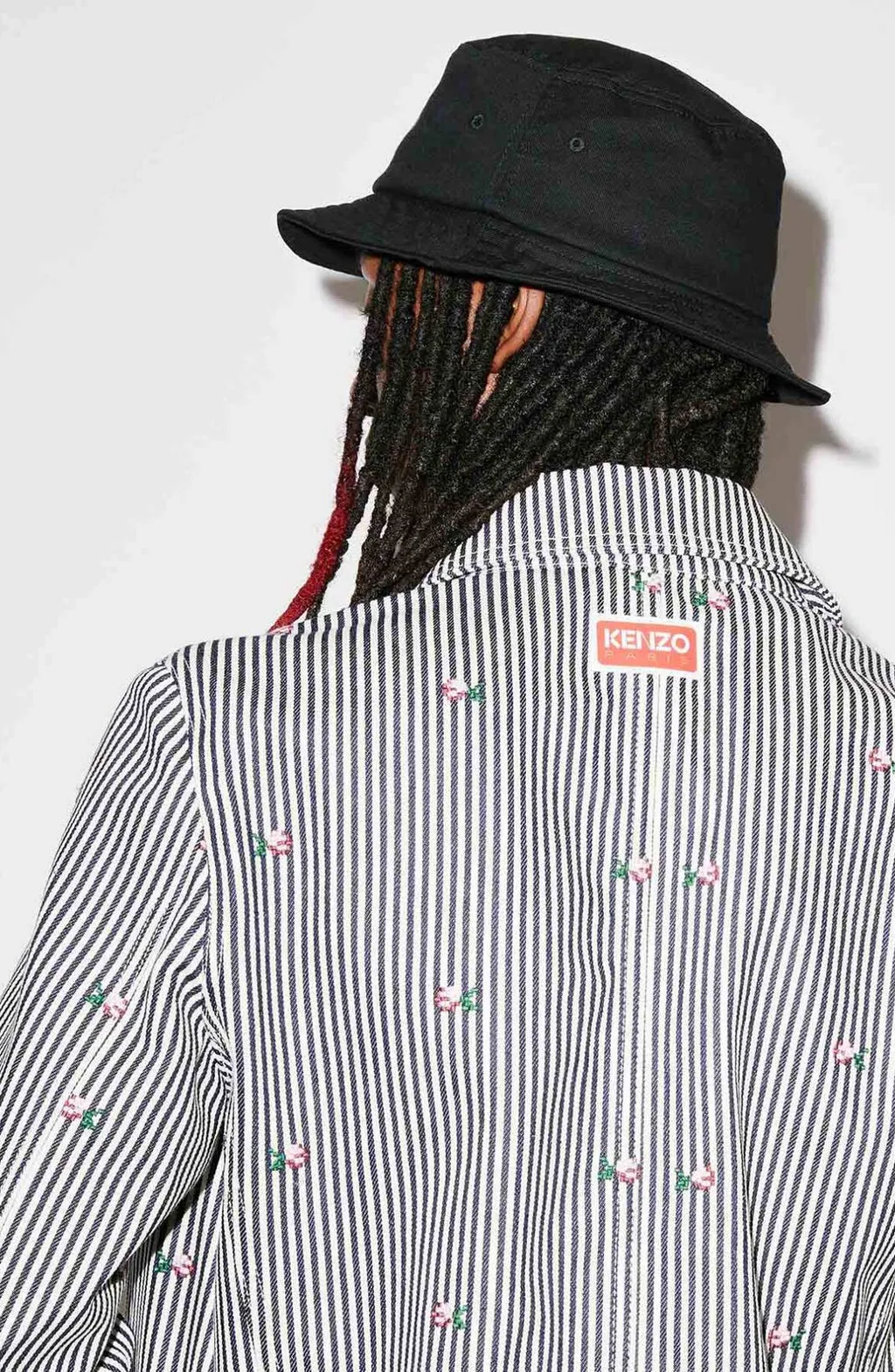 Pixel Striped Denim Workwear Jacket