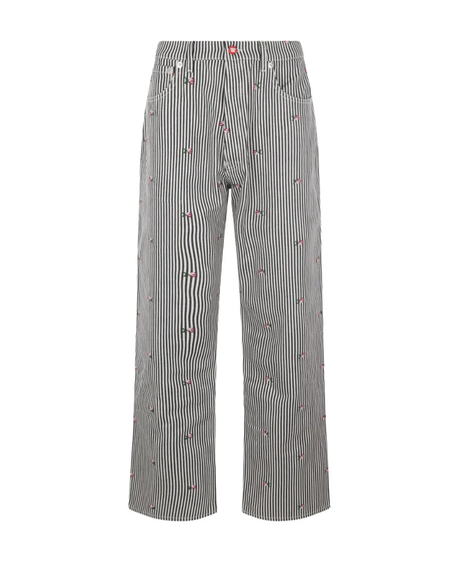 Striped Straight-Leg Trousers