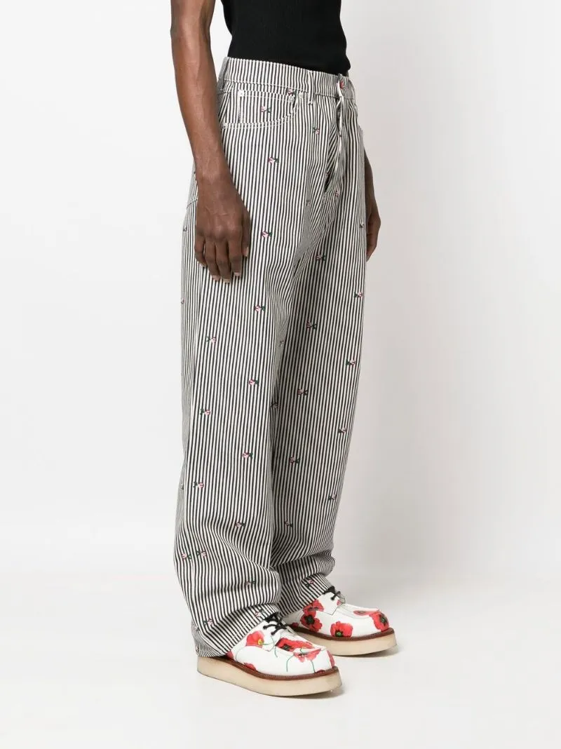 Striped Straight-Leg Trousers