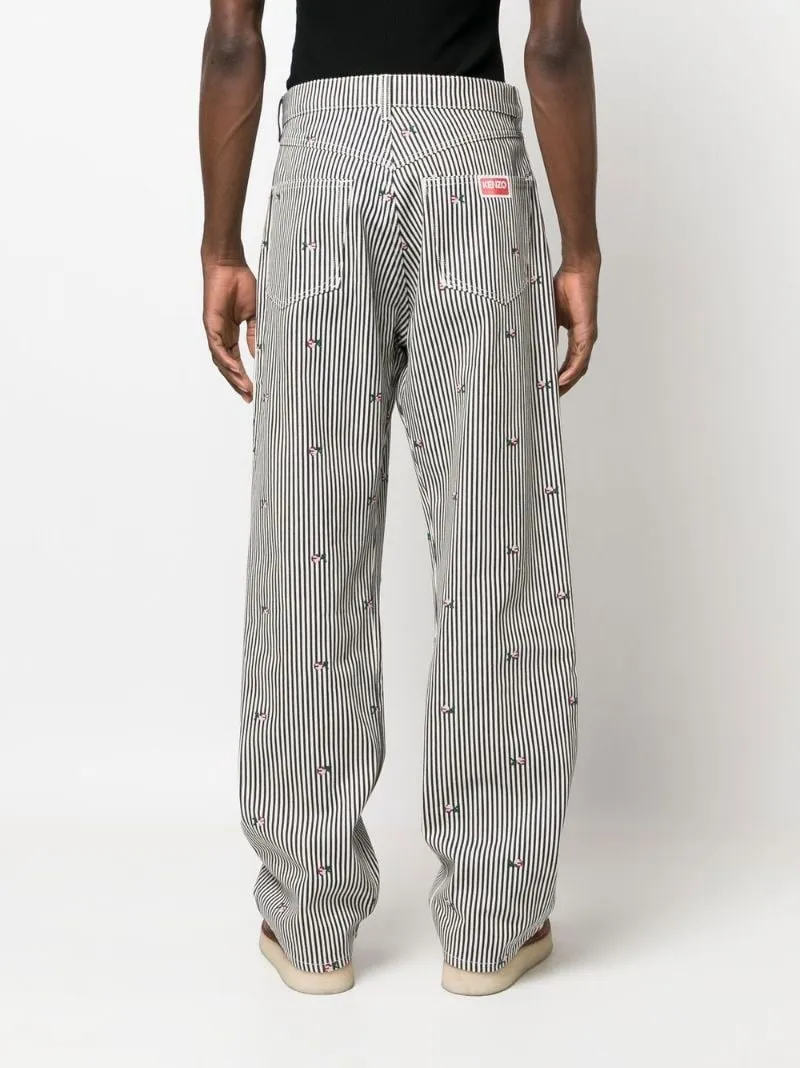 Striped Straight-Leg Trousers