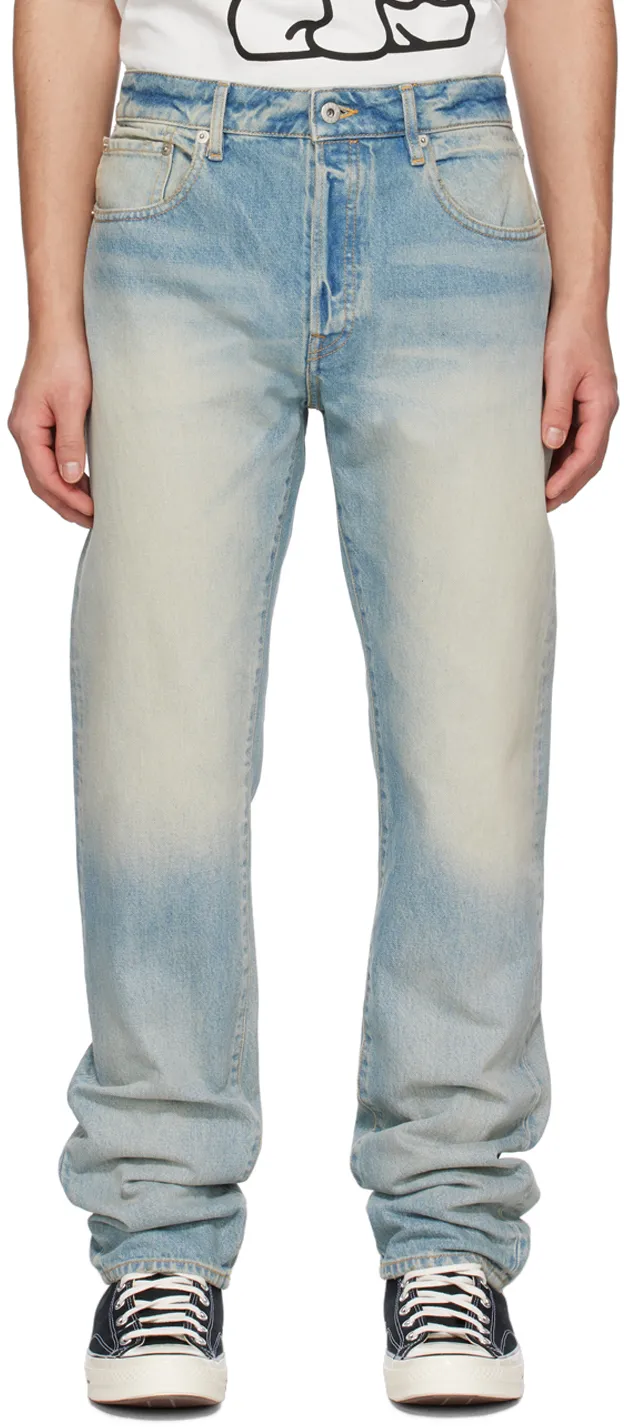 Logo Patch Washed Jeans
