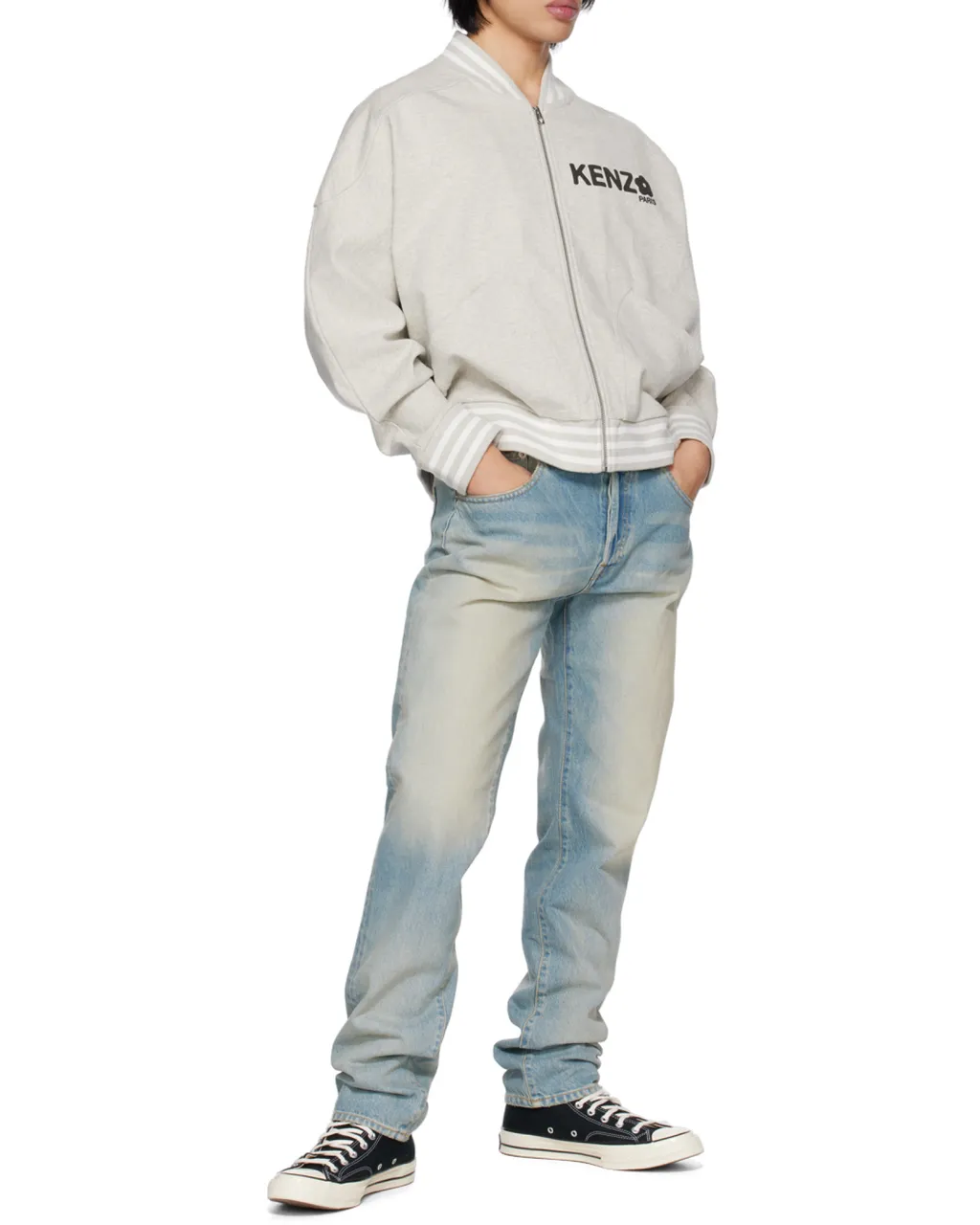 Logo Patch Washed Jeans