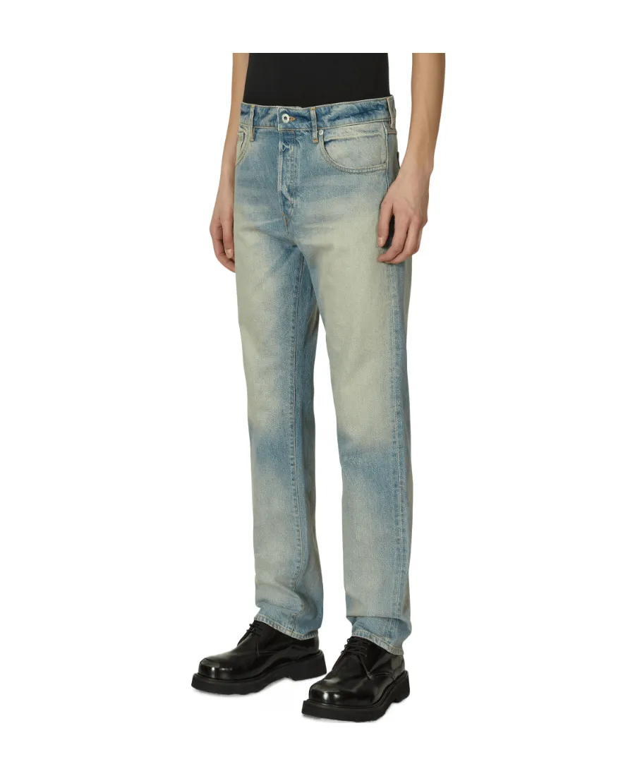 Logo Patch Washed Jeans