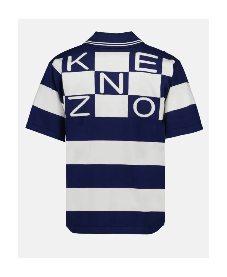 Logo-Patch Short-Sleeved Striped Polo Shirt
