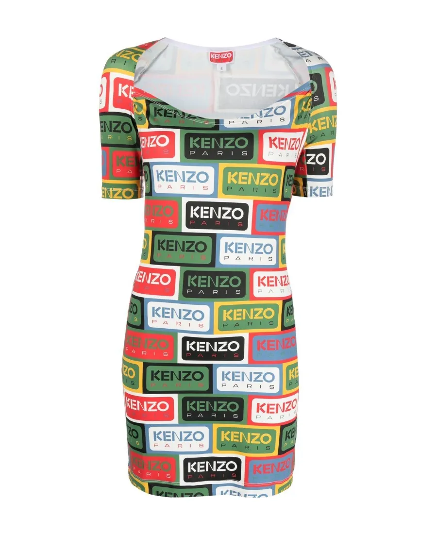 All-Over Graphic Logo Motif Dress