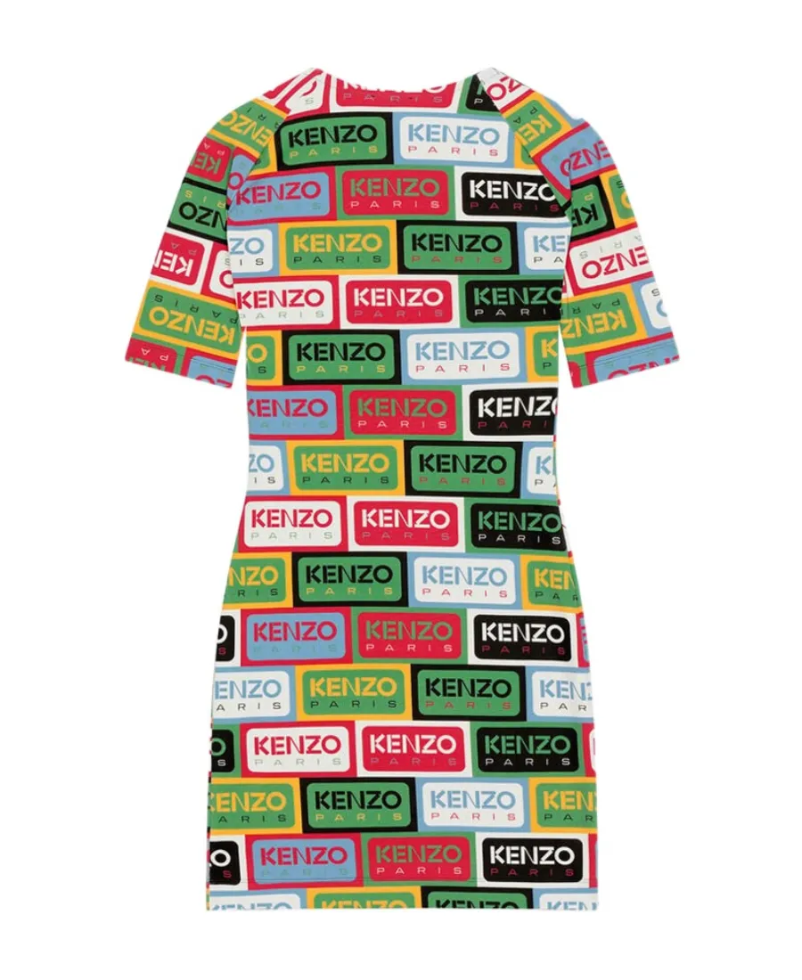 All-Over Graphic Logo Motif Dress