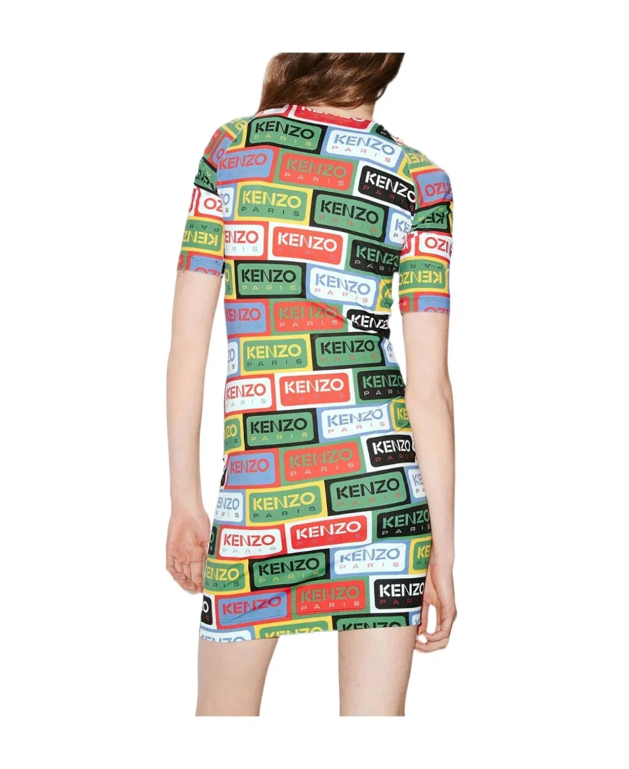 All-Over Graphic Logo Motif Dress