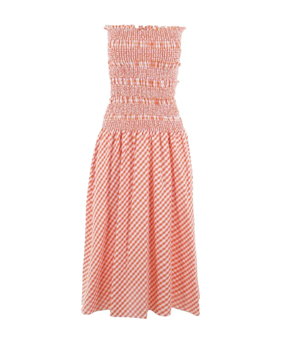 Vichy Off-The-Shoulder Dress
