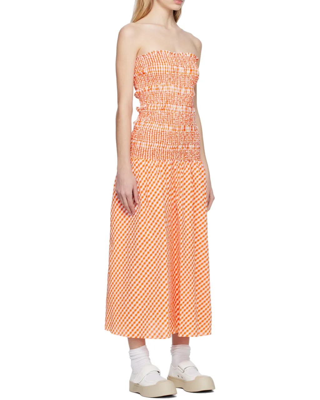 Vichy Off-The-Shoulder Dress
