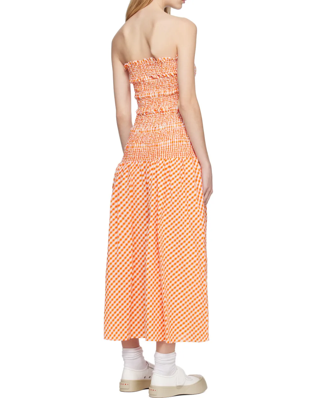 Vichy Off-The-Shoulder Dress