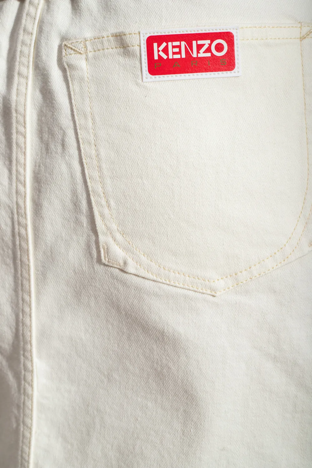 Logo Patch Denim Mini Skirt